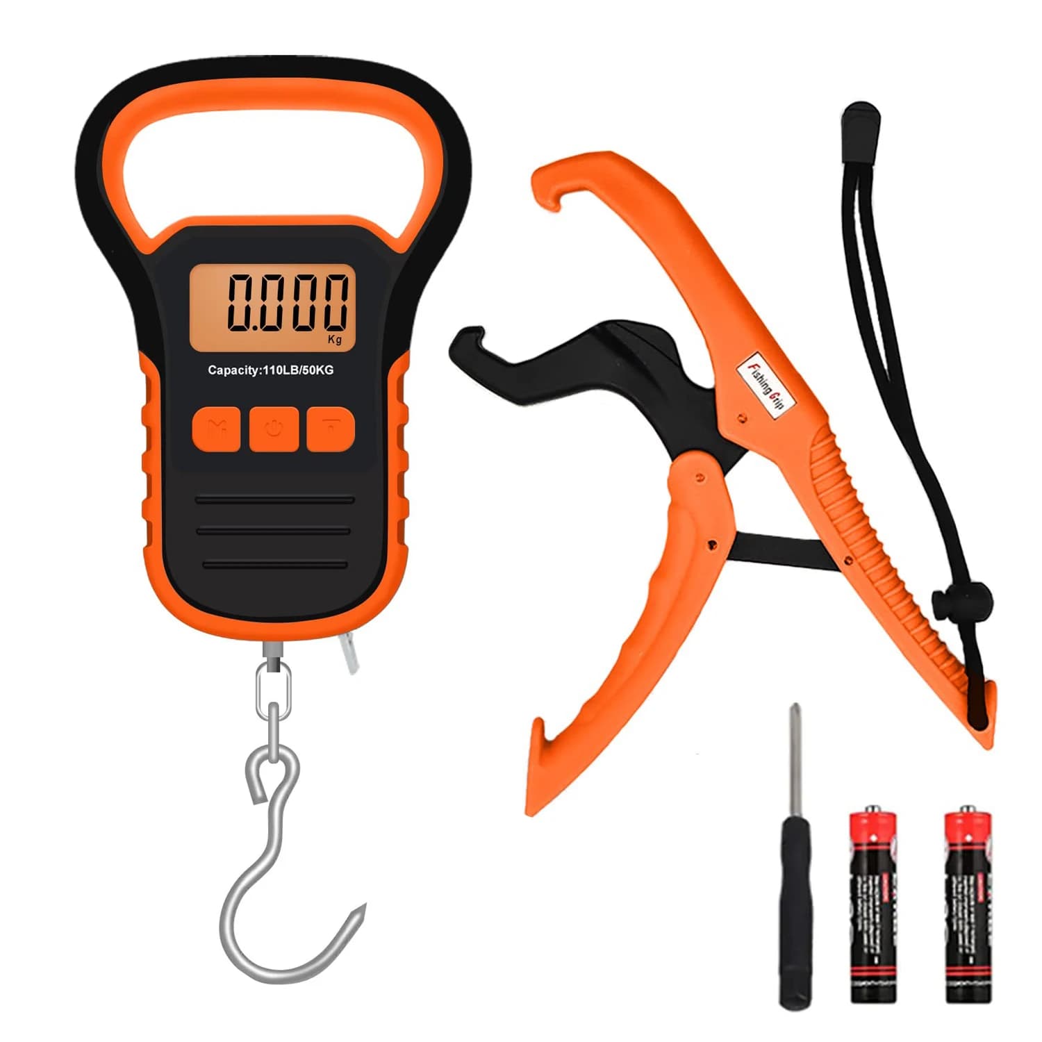 Balance numérique pêche 50kg avec pince à lèvres - Écran LCD rétroéclairé pour pesée précise poissons