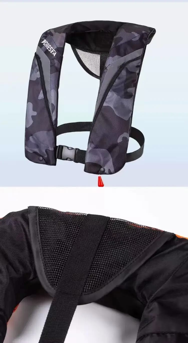 Gilet de sauvetage gonflable automatique CE 150N adulte pêche rafting avec poche manuel