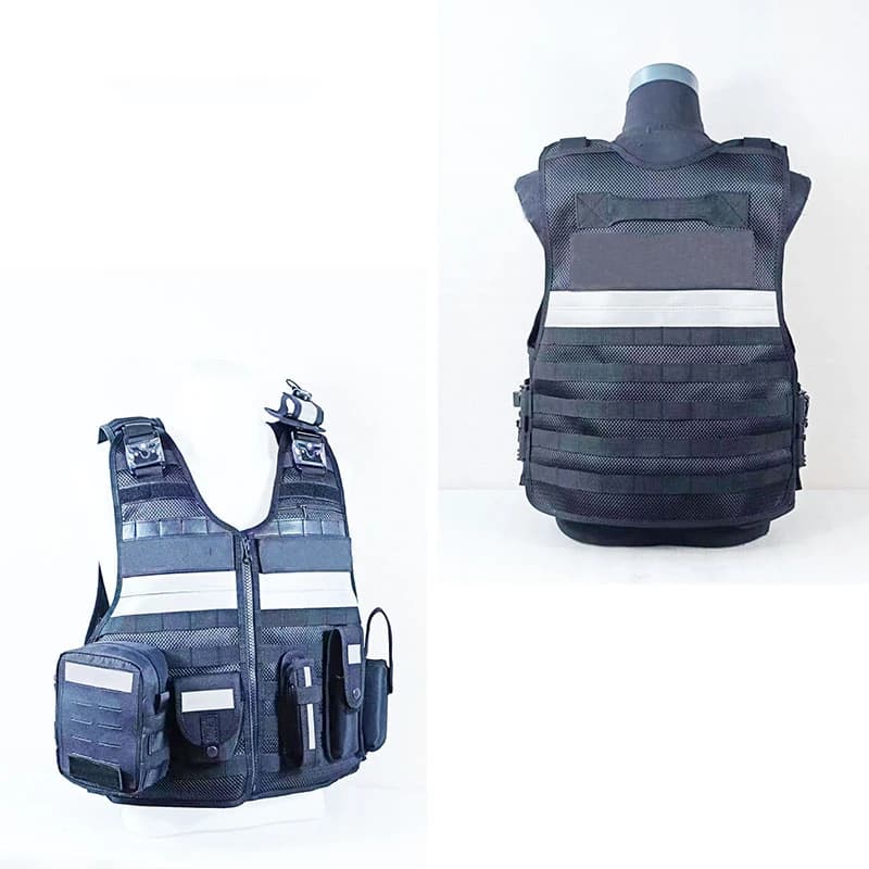 Veste tactique noire multifonction protection extérieure dégainage rapide jaune respirante réfléchissante démontage rapide