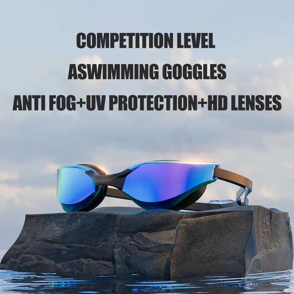 Lunettes natation professionnelles adultes anti-buée grand angle HD étanches réglables piscine