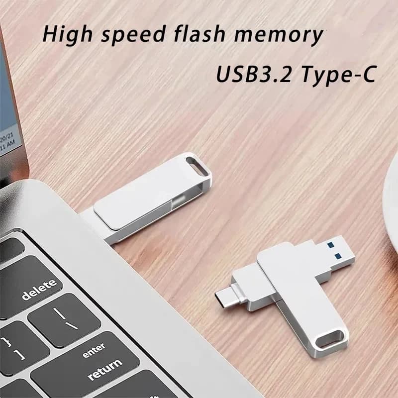Clé USB flash 16TB haute vitesse USB 3.2 et Type-C - Stockage étanche pour sauvegarder photos et vidéos de pêche