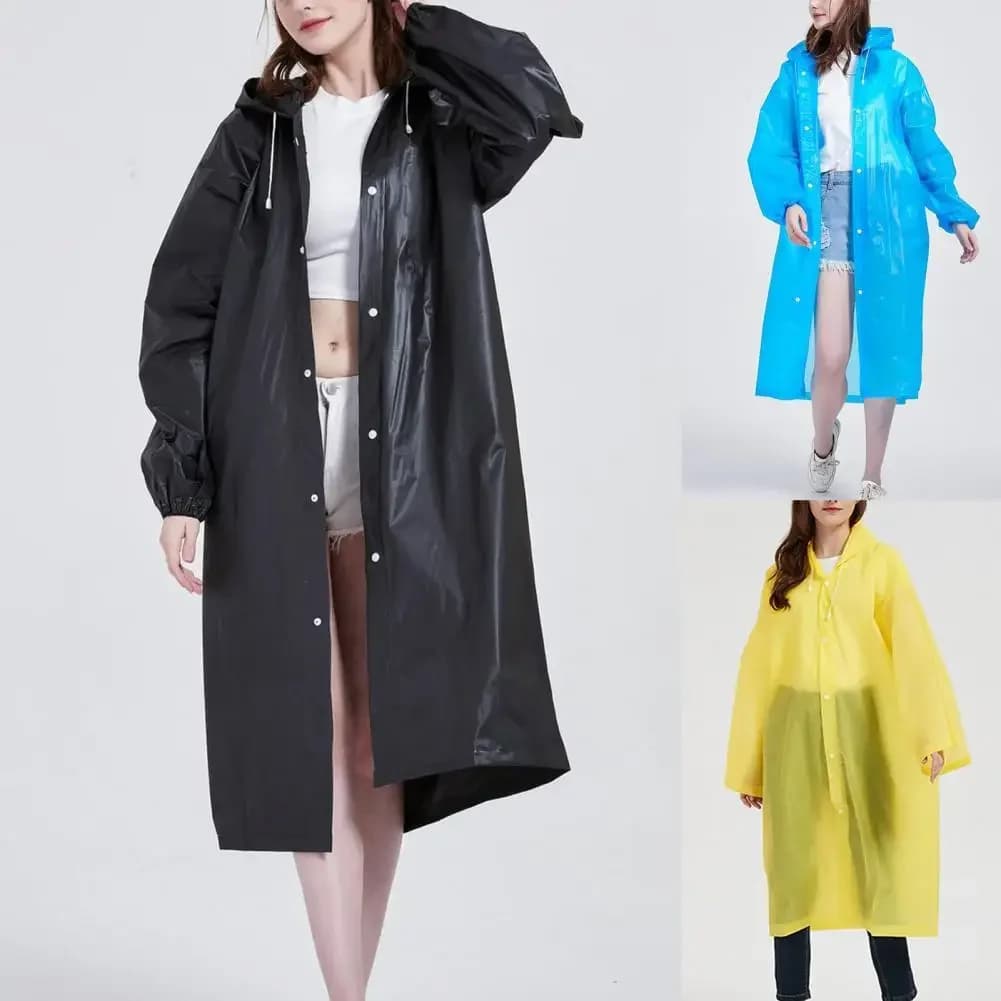 Veste de pluie unisexe EVA épaisse 145x68cm noir - Imperméable camping pêche randonnée