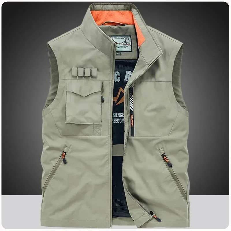 Gilet sans manches mesh pêche sportive été, multi-poches pour randonnée jogging et voyage