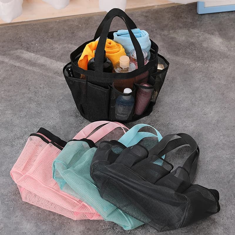 Sac de plage mesh avec 8 poches étanche léger pliable grand format pour piscine été