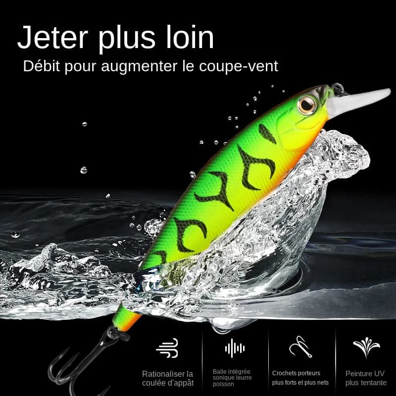 Leurres crank BEARKING Squad Minnow 65-95mm avec système plomb tungstène - Wobblers assortis