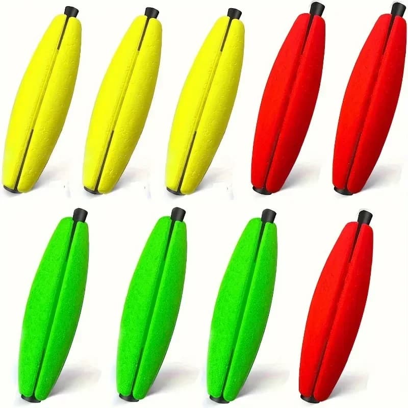 5 flotteurs pêche ellipse grande bouche pour silure, dérivants et longue distance, bouchons en mousse résistants