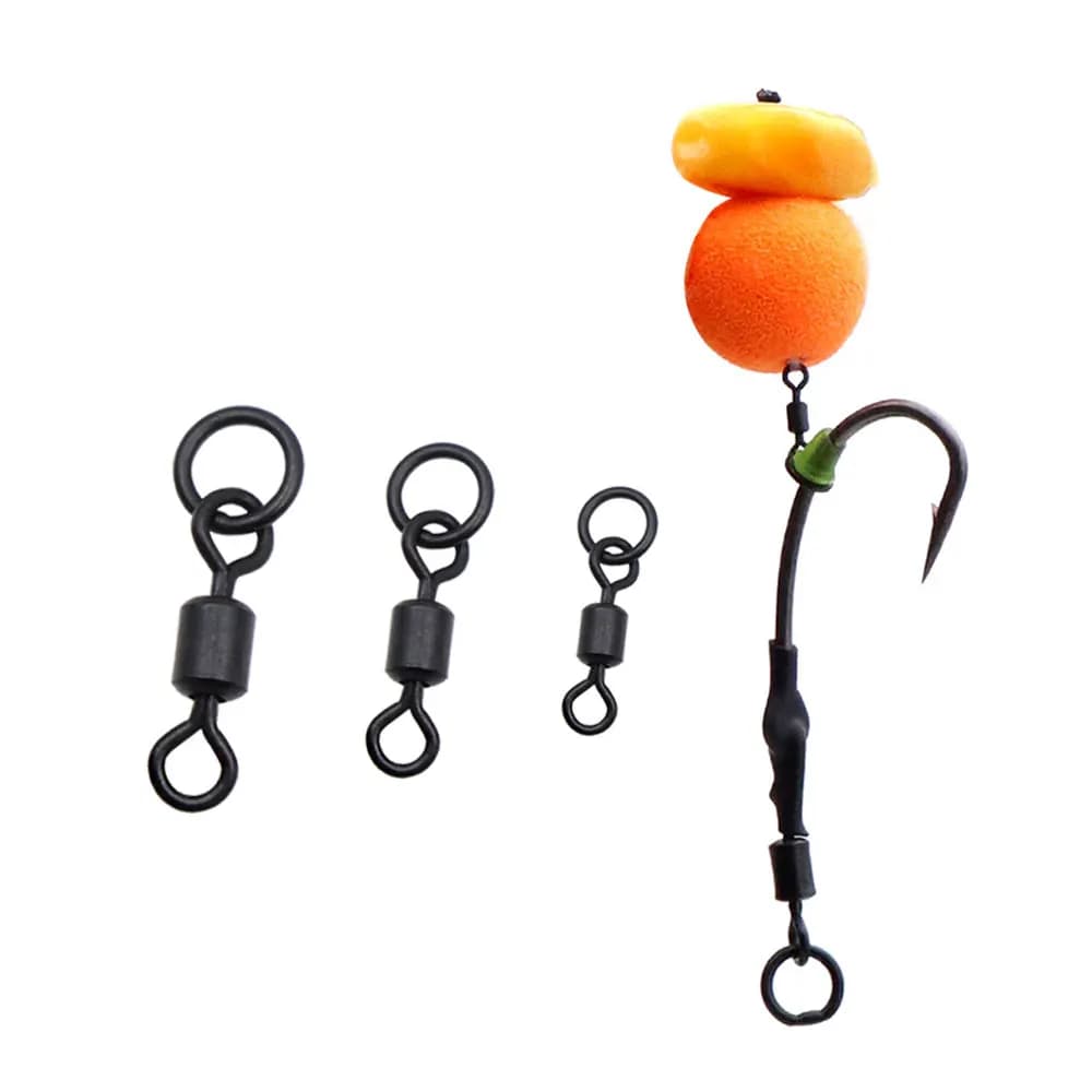 Émerillons flexibles 20 pièces pour montages carpe - Émerillons rotatifs chod rig et hair rig