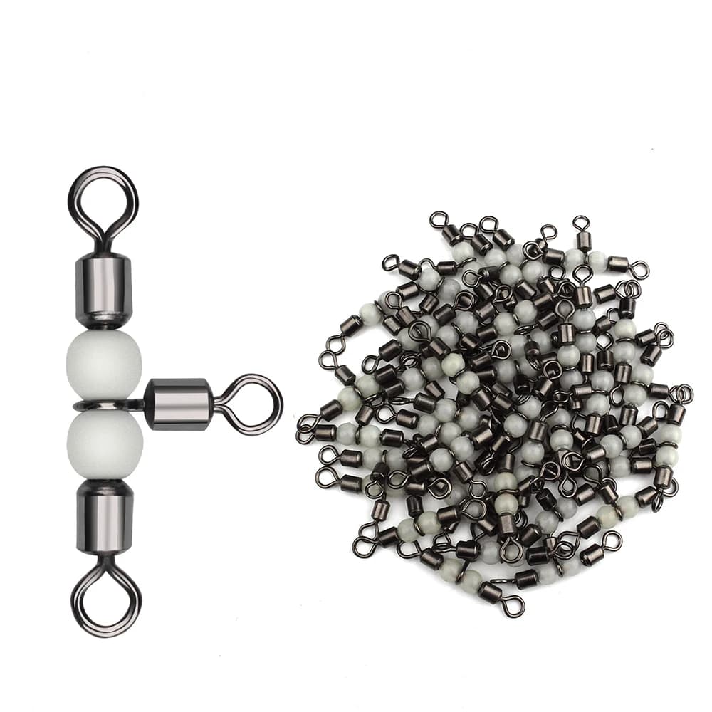10 pièces triple émerillons roulements à billes DNDYUJU pour accessoires de pêche solides et connecteurs hameçons