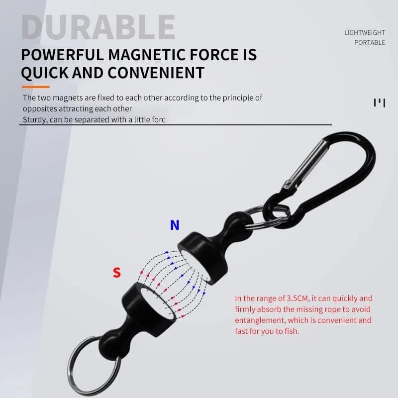 Attache magnétique forte pêche randonnée montagne fixation rapide sans corde perdue métal puissant