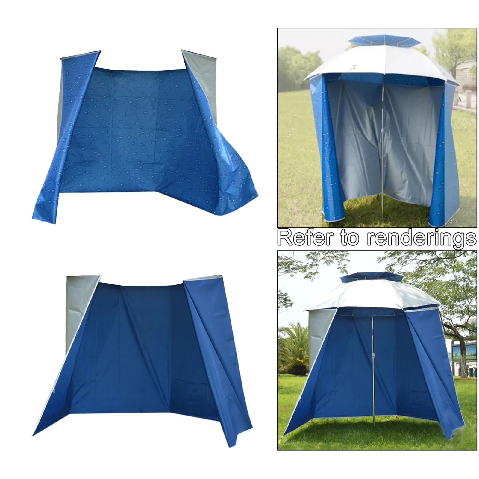 Abri parapluie court pêche pliable avec pochette de transport camping extérieur