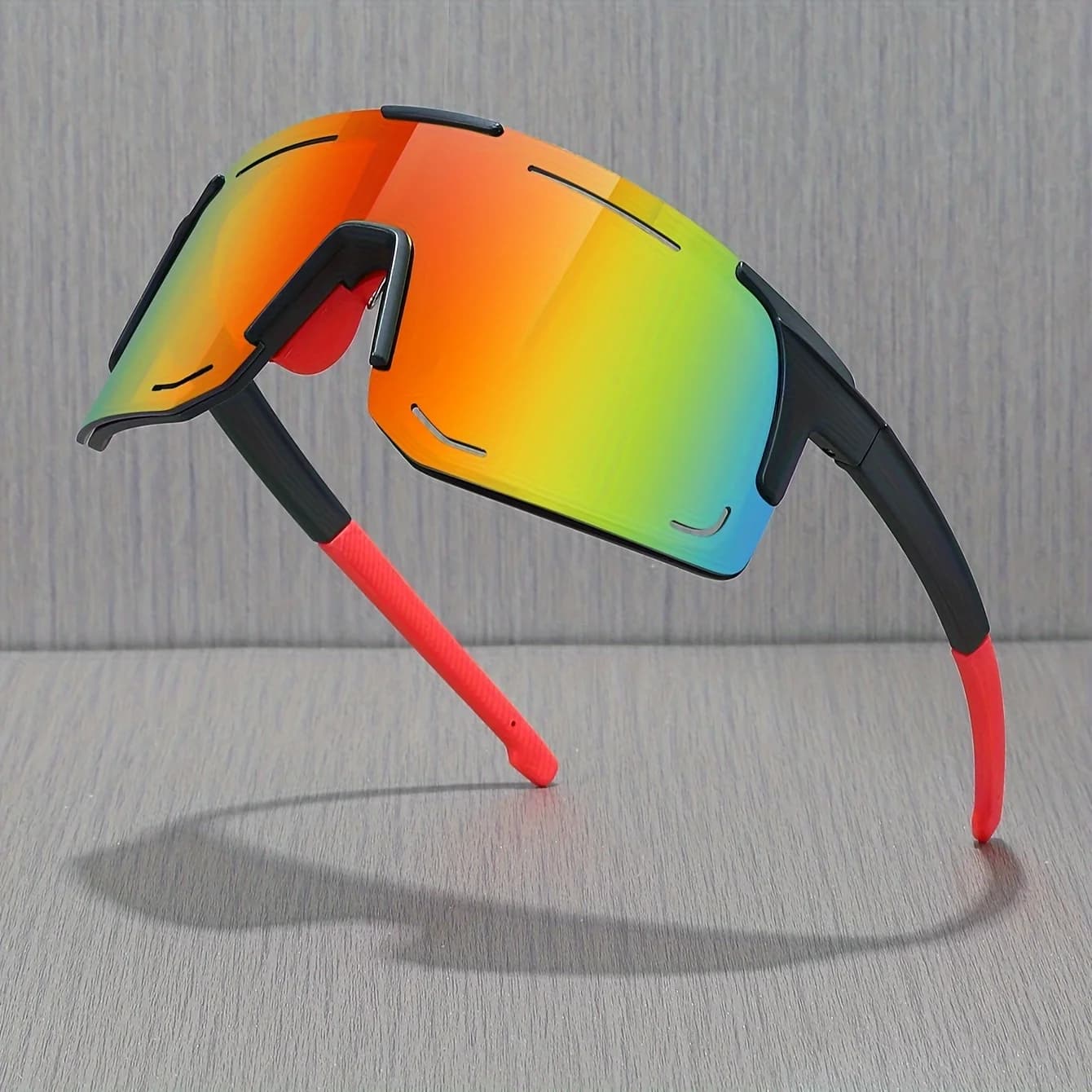 Lunettes de soleil sportives enveloppantes unies pour pêche et cyclisme - UV400 homme femme