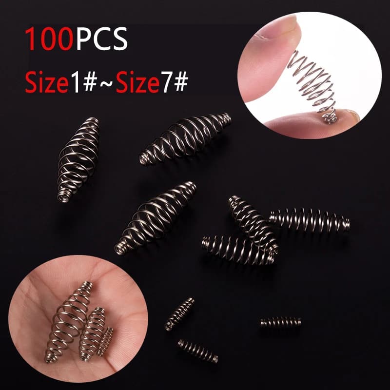 100 hameçons carpe à ressort barbelés swivels rigs hair combi pour pêche explosion montages