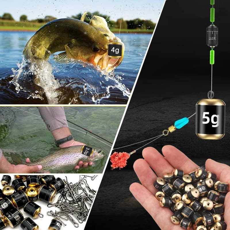 Plombs pêche détachables 1.5g-6g libération rapide casting précision accessoires pêche extérieure