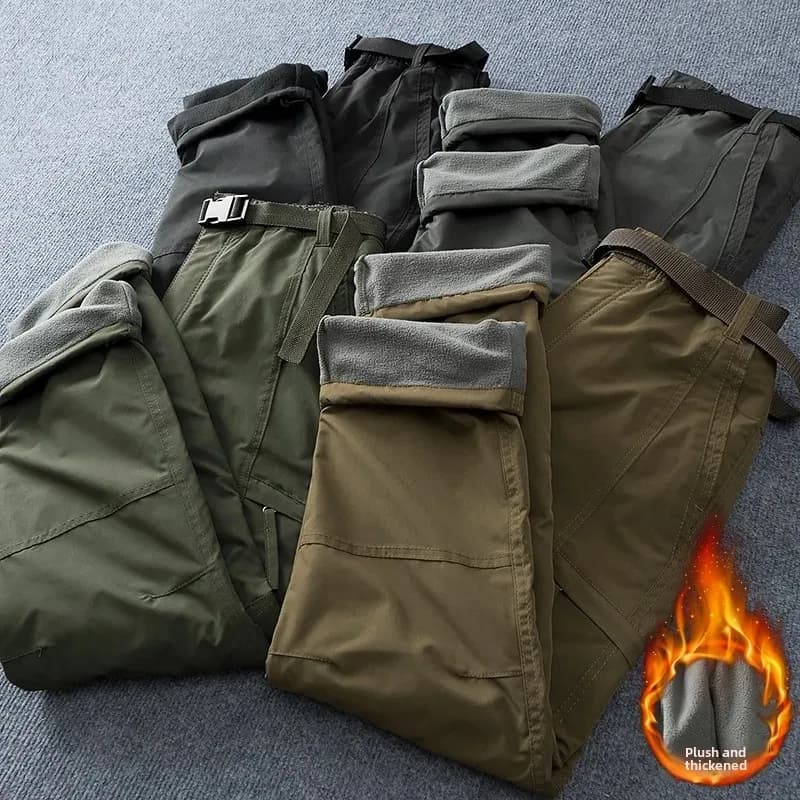 Pantalon randonnée homme doublé polaire - Hiver automne imperméable pêche trekking montagne