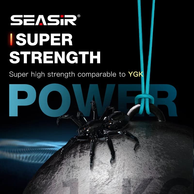 Ligne de pêche tressée SEASIR P-Series Black Spider PE 8, haute résistance 16-46Lb, 150m pour pêche sportive