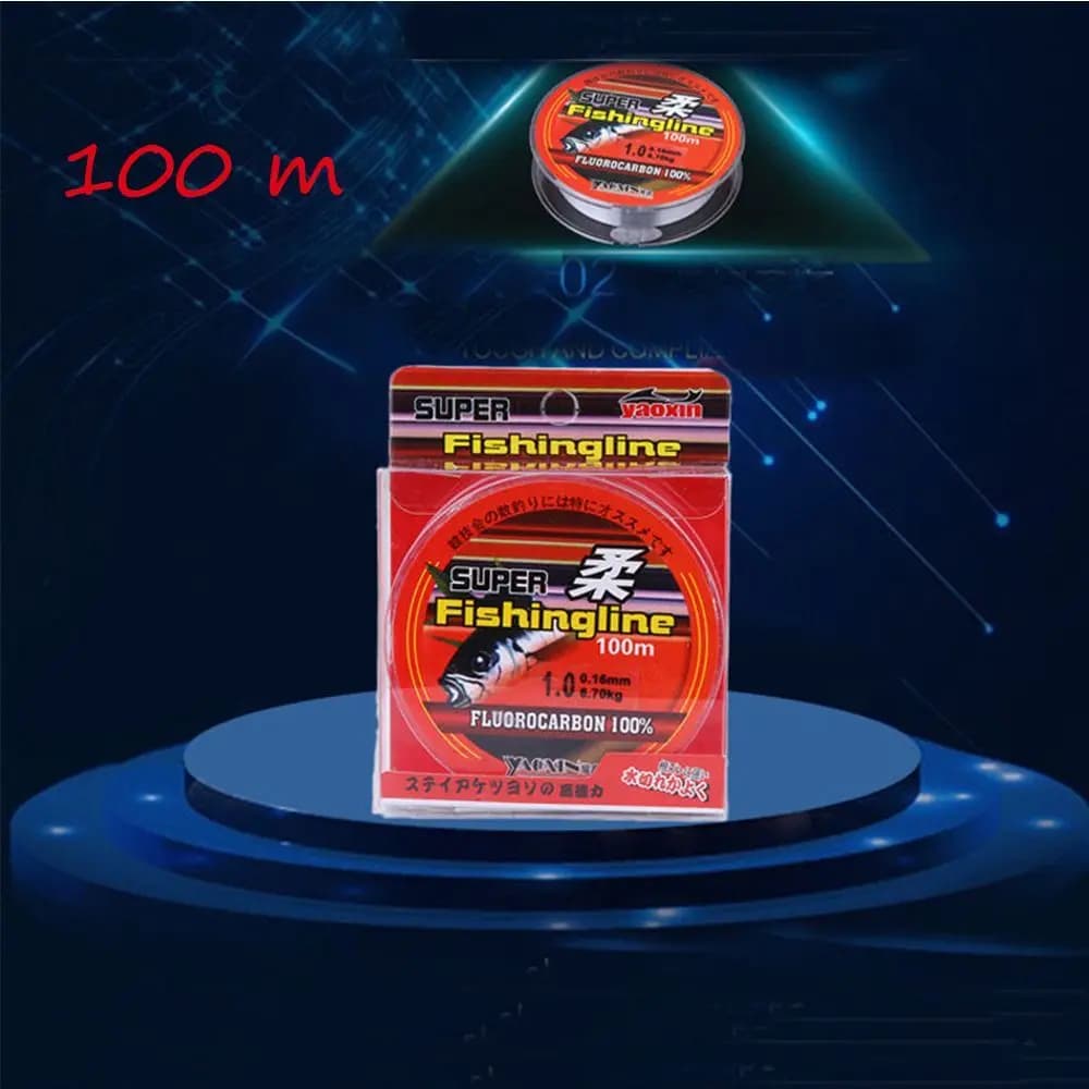 Ligne de pêche fluorocarbone 100% super résistante 0.8 à 6LB, nylon monofilament pour tous types de pêche