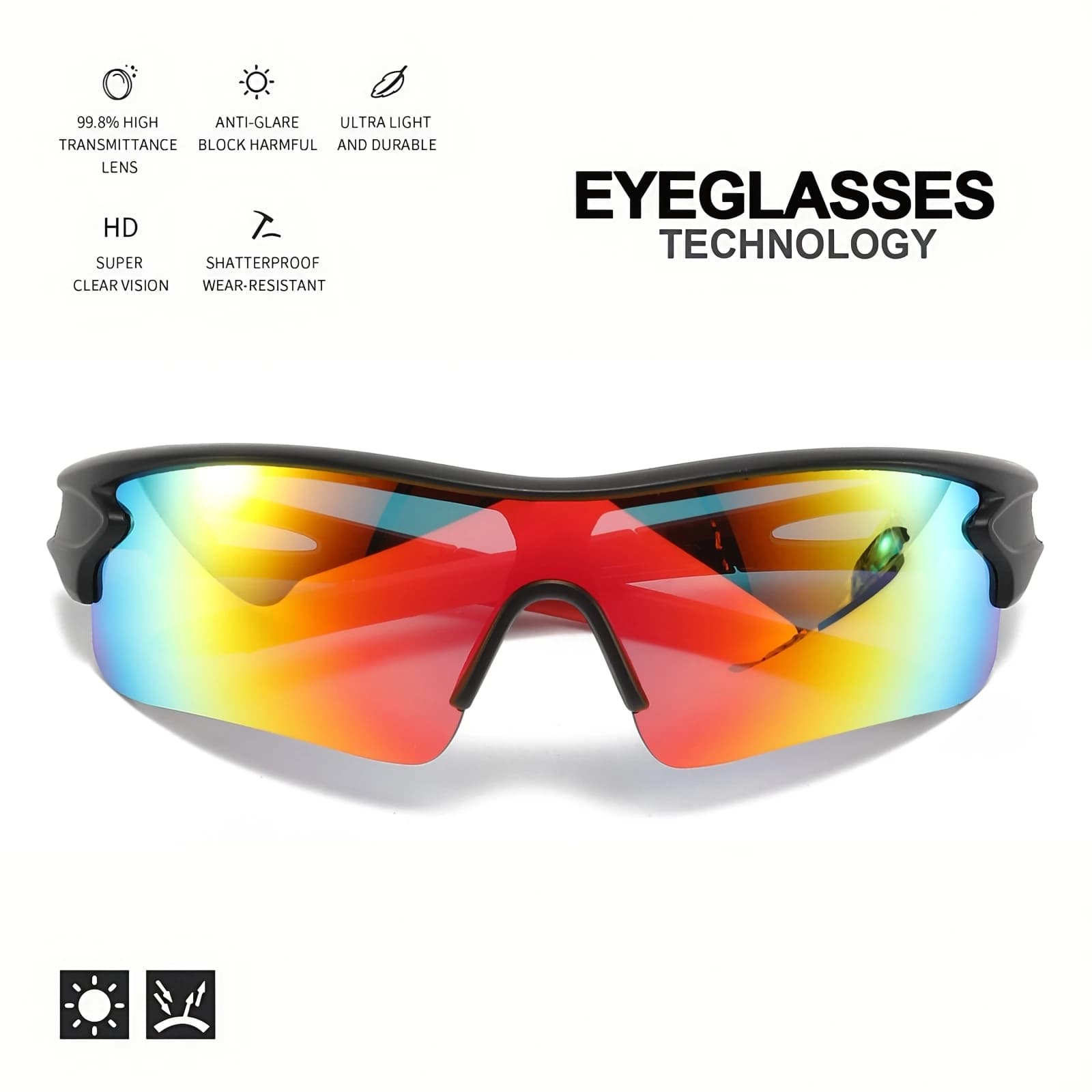 Lunettes de pêche enveloppantes 2 pièces UV400 - Protection totale pour pêche sportive intensive