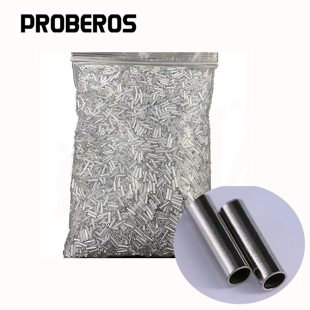 100 connecteurs de ligne pêche PRO BEROS - Manchons sertissage cuivre pour montages solides et durables