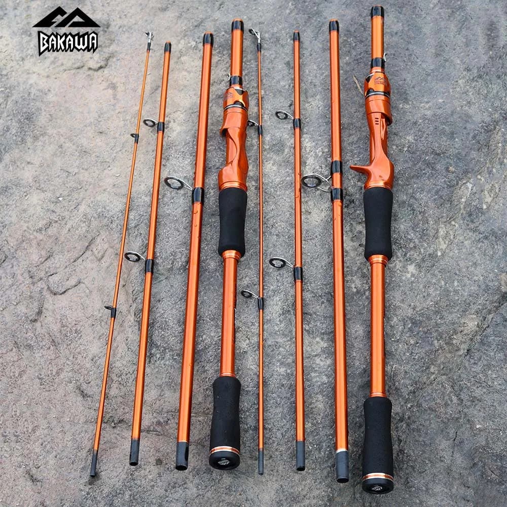 Canne de pêche voyage BAKAWA 4 sections 1.8-2.1m ultralégère - Pêche au leurre portable manche EVA