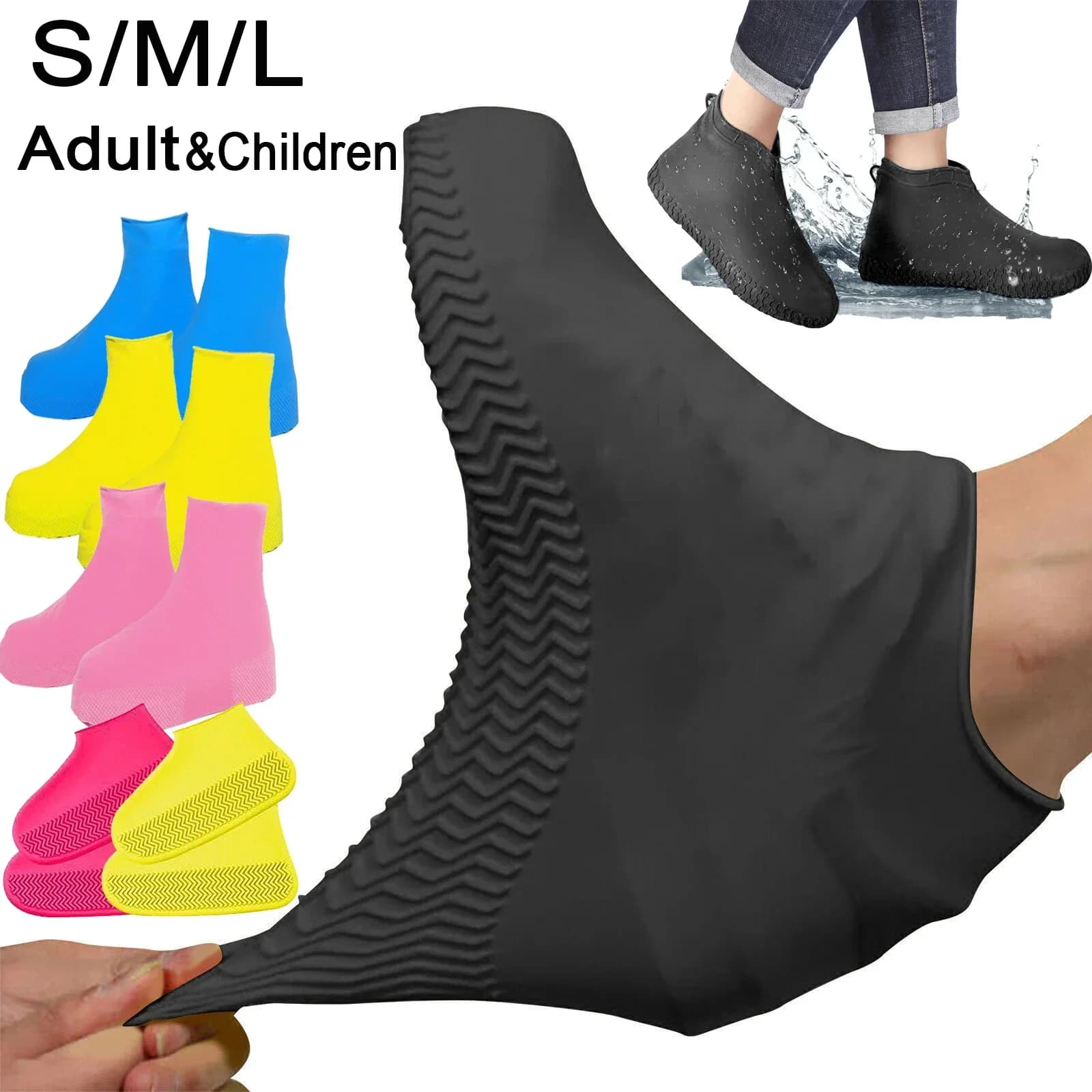 Protège-chaussures imperméables silicone anti-dérapant pour pêche pluvieuse - Couvre-sneakers unisexes