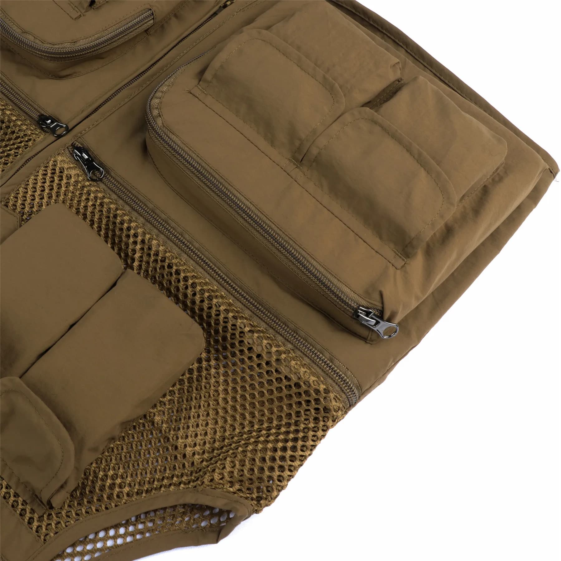 Veste tactique homme pêche été sans manches multi-poches mesh respirant veste de travail gilet