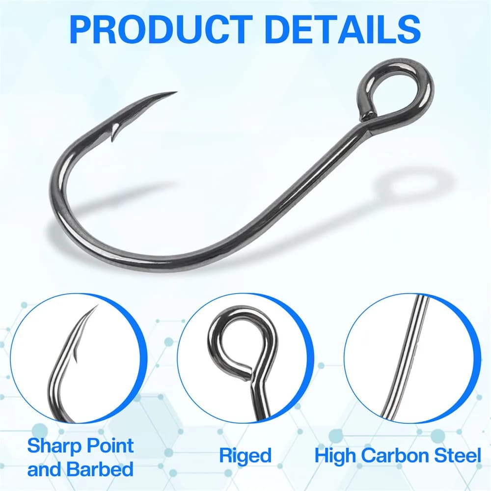 Hameçons à œil unique 60 pièces pour leurres spinner - pêche au bar et truite avec accroche optimale