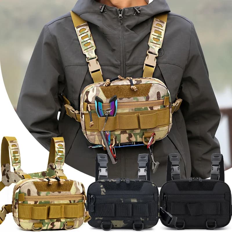Nouveau sac pêche poitrine homme étanche molle nylon pour escalade camping - sac à dos vestiaire ceinture