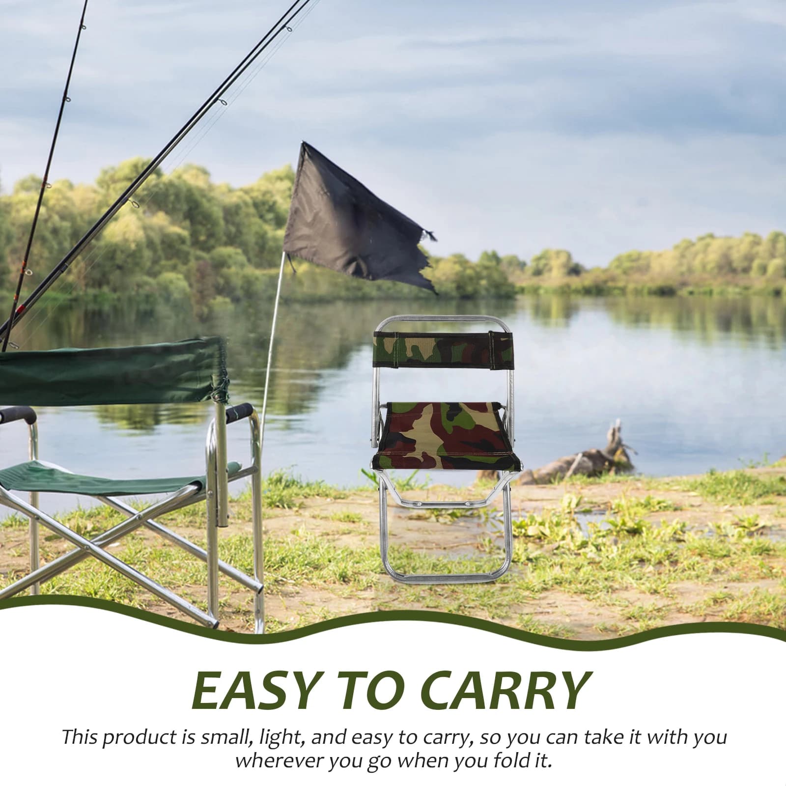 Tabouret pliable camouflage grande taille camping pêche randonnée concerts jardin terrasse siège portable