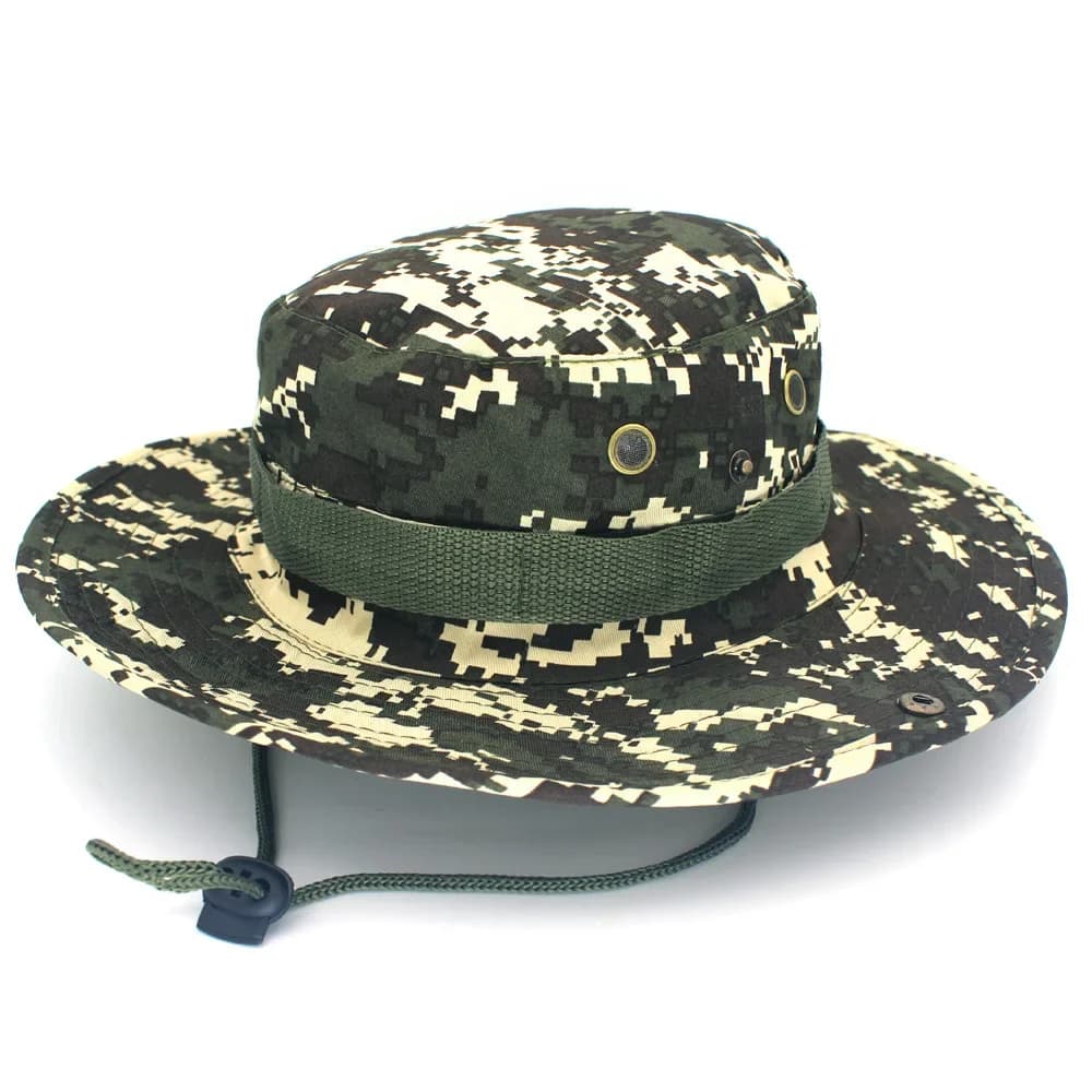 Chapeau tactique camouflage 60CM pêche randonnée - Protection solaire complète activités extérieures