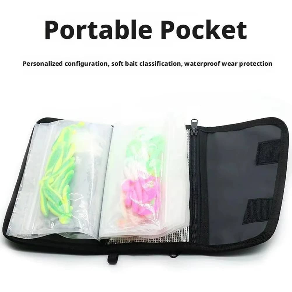 Sac de pêche grande capacité multi-compartiments pour leurres souples et durs, tissu haute densité imperméable