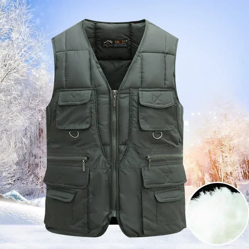 Veste matelassée tactique homme multi-poches hiver - Manteau sans manches léger pour activités outdoor