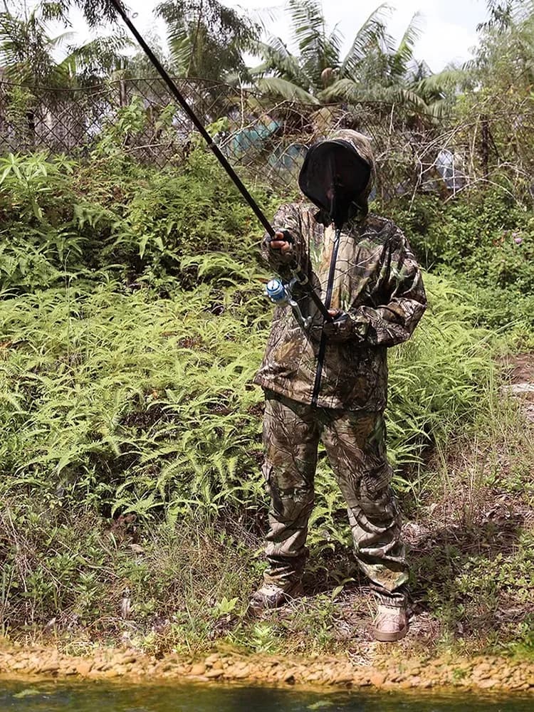 Combinaison printemps-automne anti-moustiques pour pêche en rivière et jungle