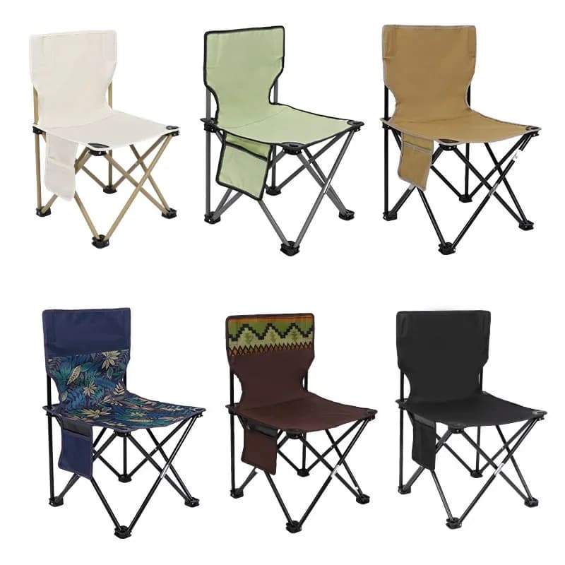 Chaise pliante légère avec dossier pour pêche et pique-nique - Transport facile camping plage extérieur