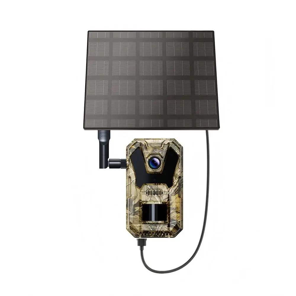 Nouvelle caméra de chasse 4G 4K avec panneau solaire - Détection PIR et application mobile
