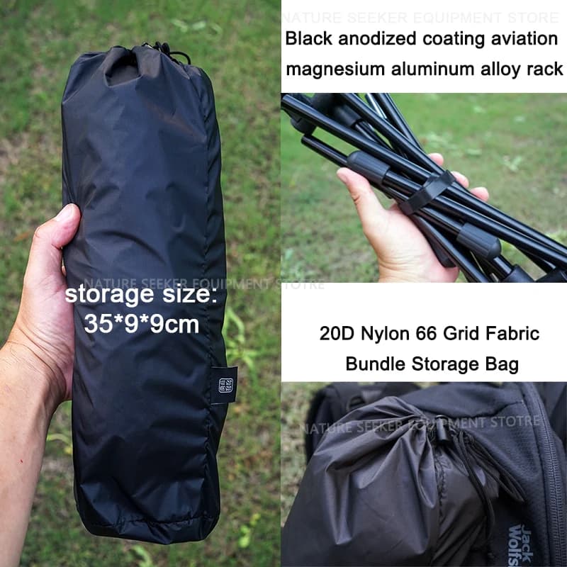 Chaise lune pliante ultra-légère 650g Dyneema XGrip aluminium 7 pour pêche randonnée backpacking
