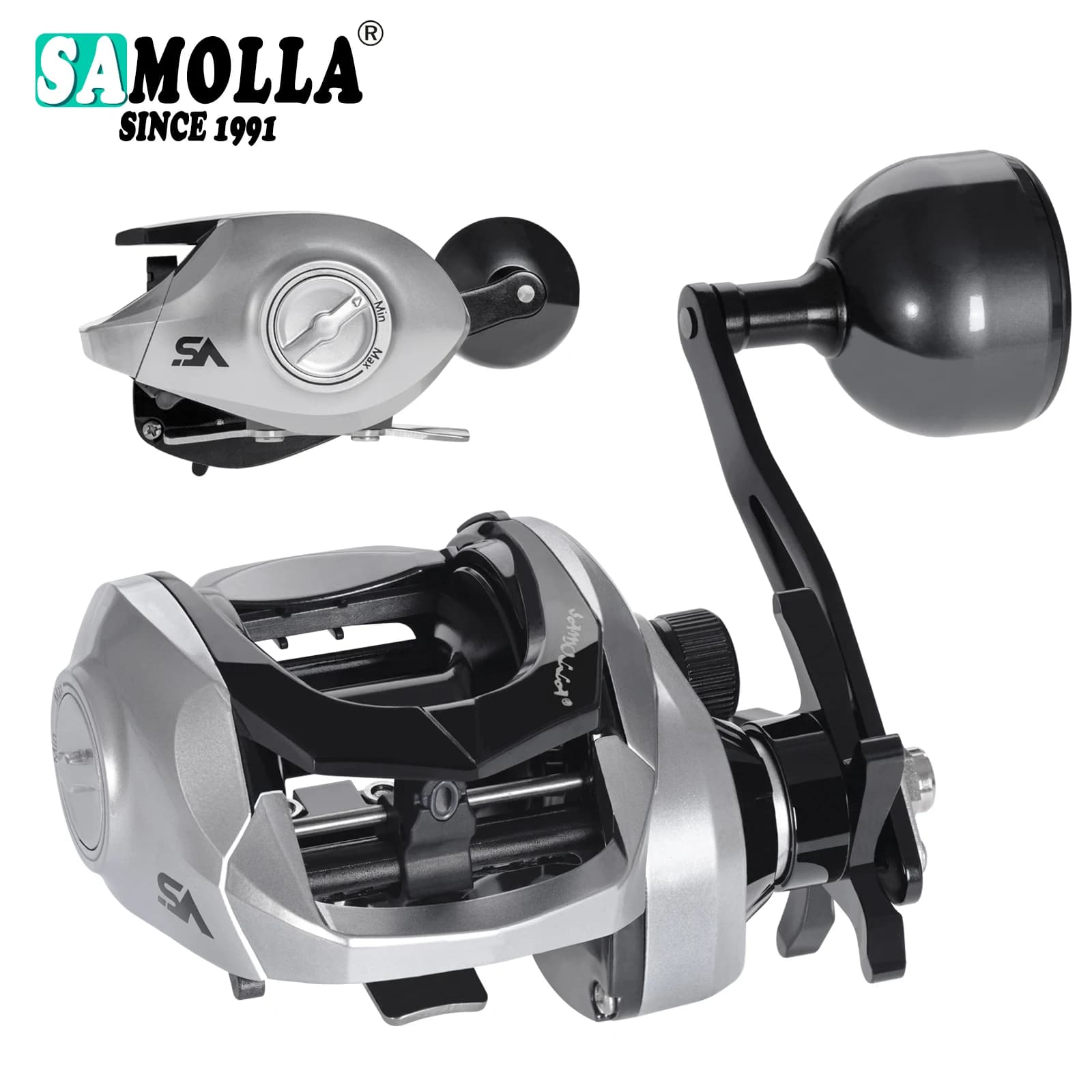 Moulinet Baitcasting SAMOLLA étanche pour mer avec ratio 6.3:1 et frein 15KG pour pêche au gros