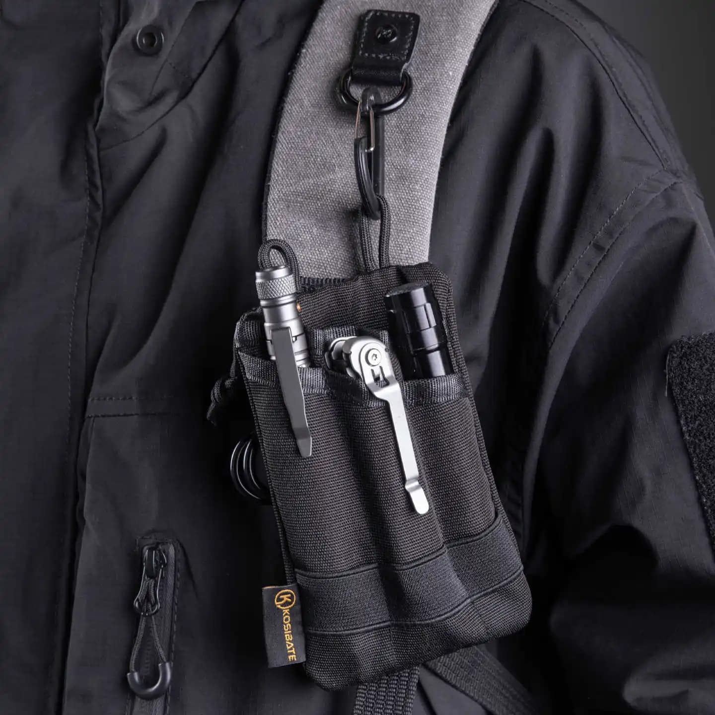 Pochette ceinture tactique Molle EDC compacte - Organisation clés cartes pour pêcheur outdoor