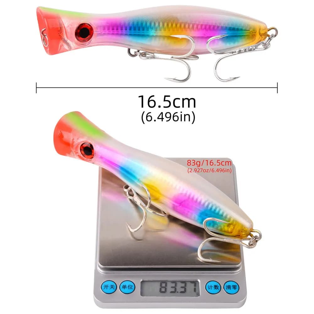 Leurre de pêche flottant popper 41g et 83g, appât dur leurre topwater pour traîne et lancer
