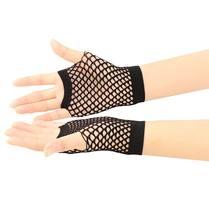Gants filet pêche fille doigts nus rock soirée club gothique accessoire mode tendance