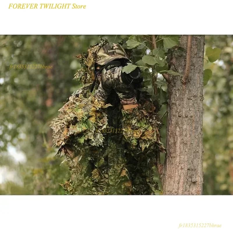 Poncho camouflage feuilles d'érable 3D 120x160cm - Vêtement pêche polyvalent couverture complète équipement