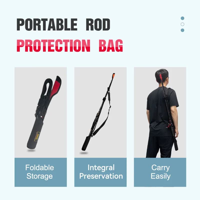 Canne à pêche spinning Kingdom 73-152cm avec corde de protection réglable et sac de rangement