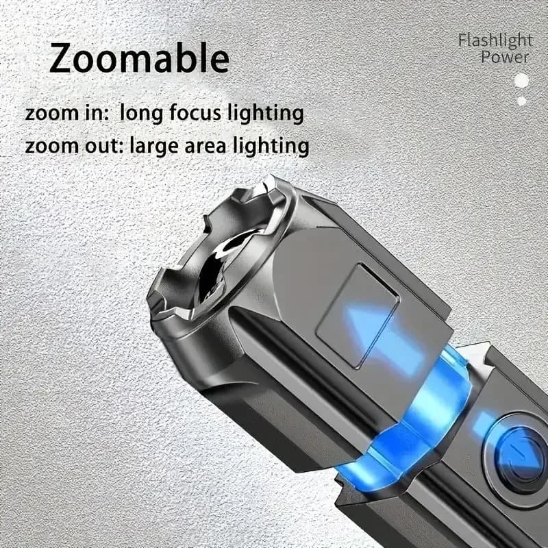 Lampe torche LED tactique rechargeable - 100 000 lumens étanche pour pêche, chasse et camping