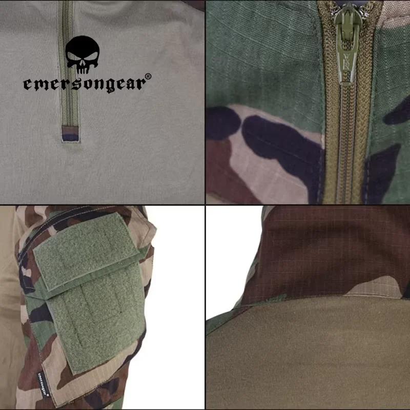 Uniforme de combat Emerson pour airsoft et pêche avec genouillères et camouflage ghillie intégré