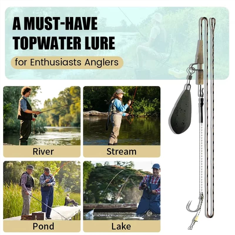 Kit montages carpe prêts à pêcher - Leader leadcore avec 4 hair rigs et plombs 42g à 128g