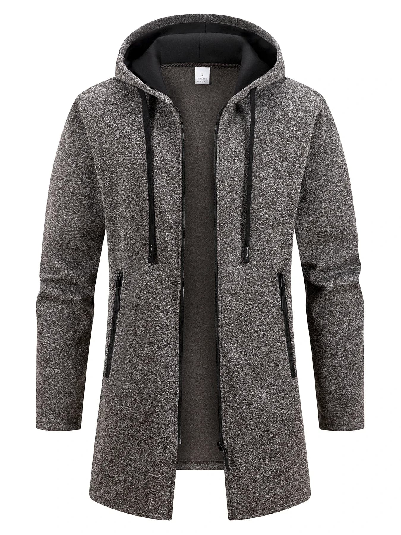 Sweat-shirt à capuche oversize homme épais chaud hiver pêche avec fermeture éclair confortable