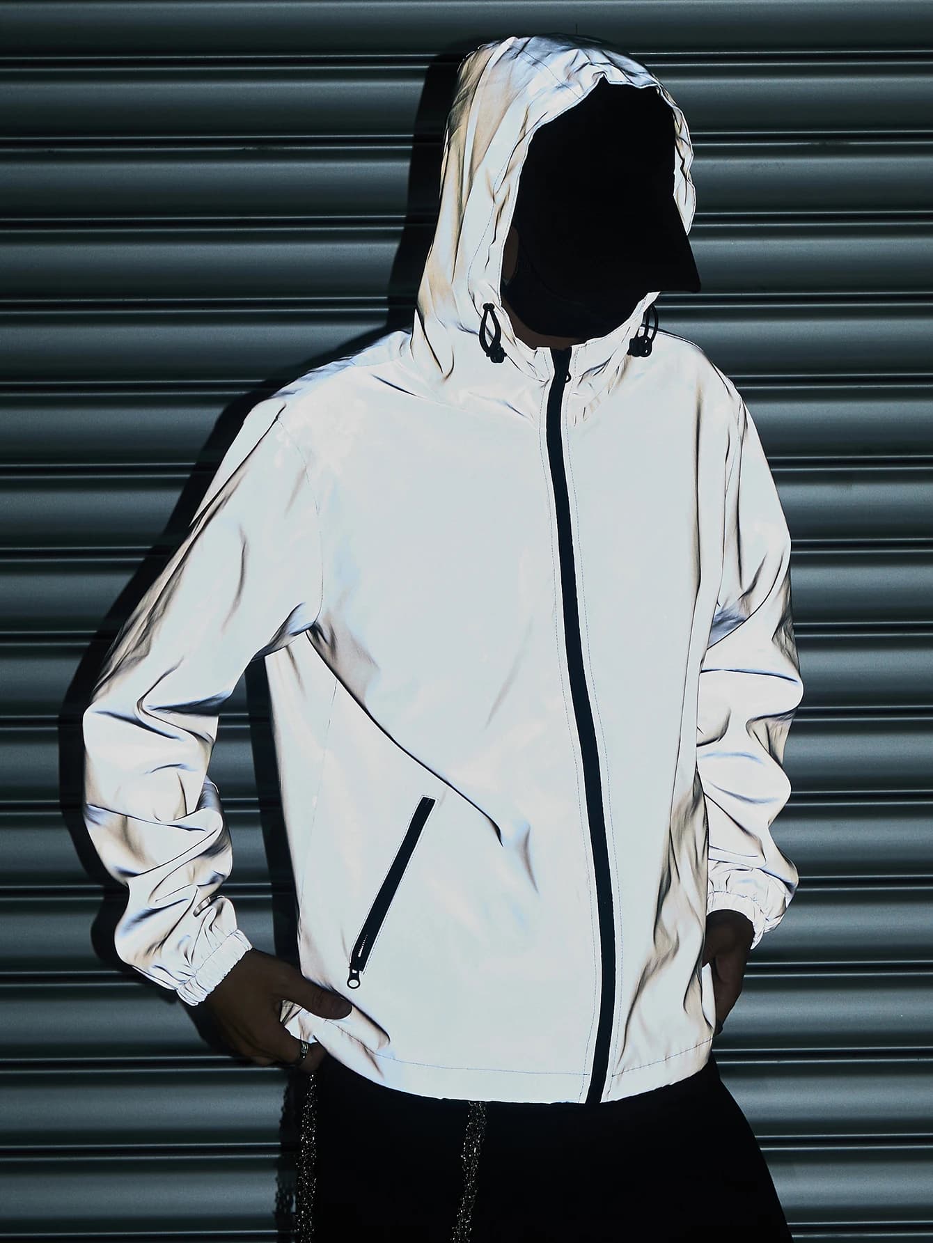 Veste réfléchissante nuit homme running - Veste sécurité pêche nocturne visibilité optimale