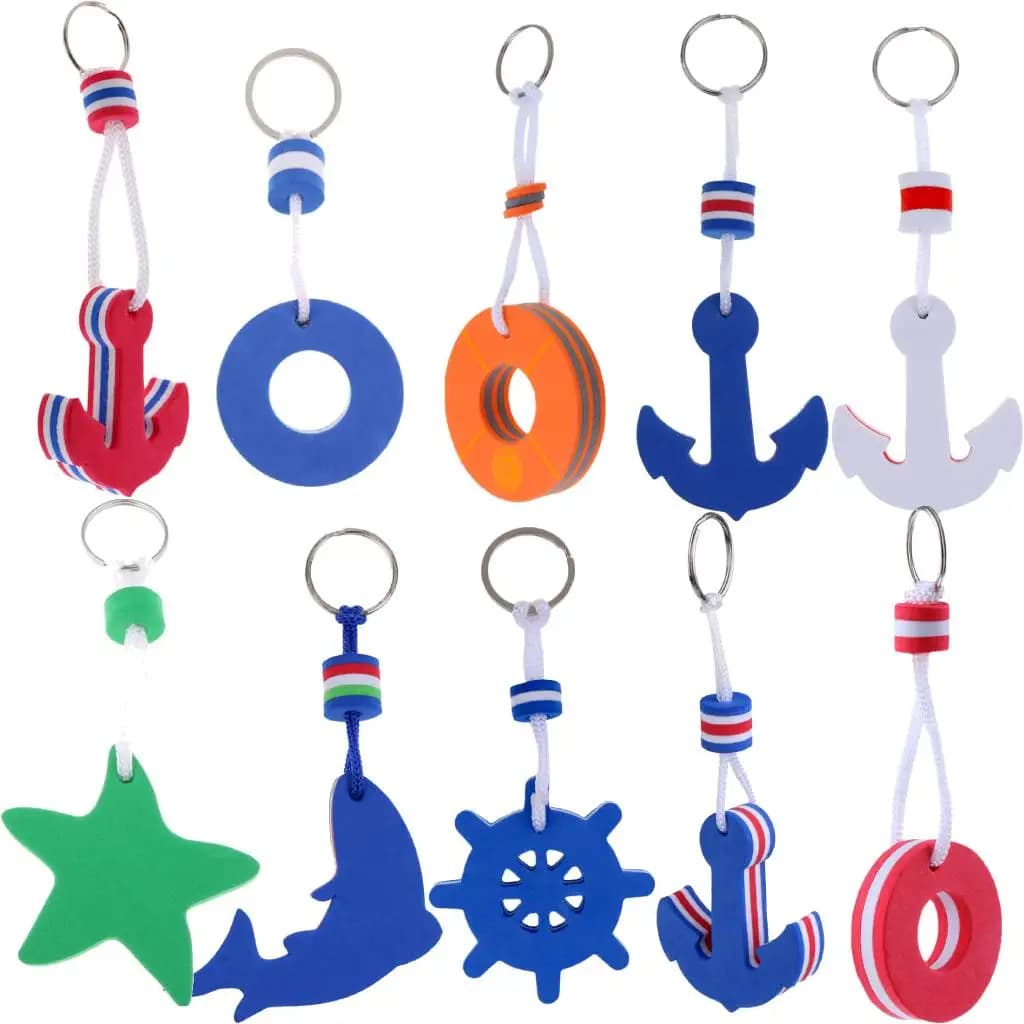 Porte-clés flottant EVA pour bateau - Flotteur clés marine ancre flottante voile kayak pêche