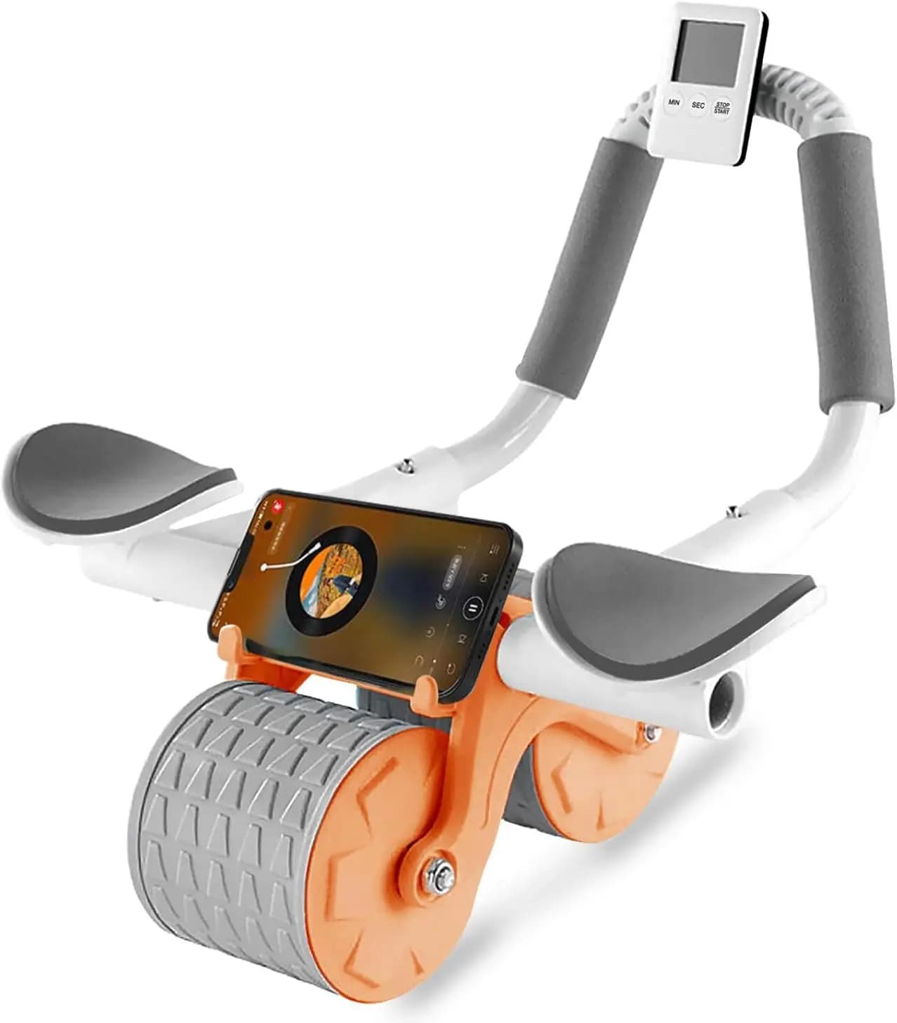 Nouvelle roue abdominale avec tapis genoux et minuteur - Rebond automatique et support coudes - Pêche