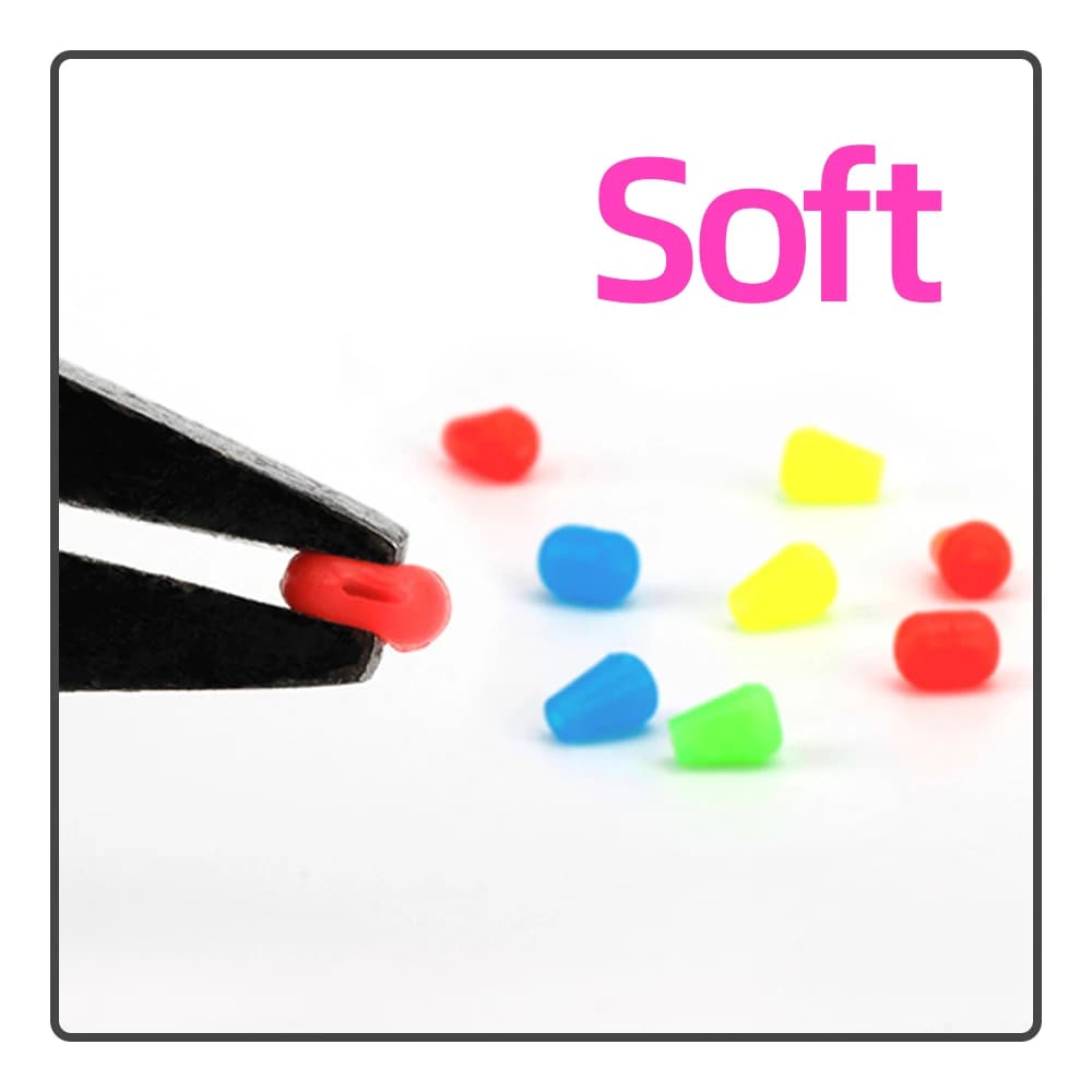 50 perles caoutchouc souple anti-choc pour pêche rocheuse - Protection trou de ligne flotteur Abo accessoires