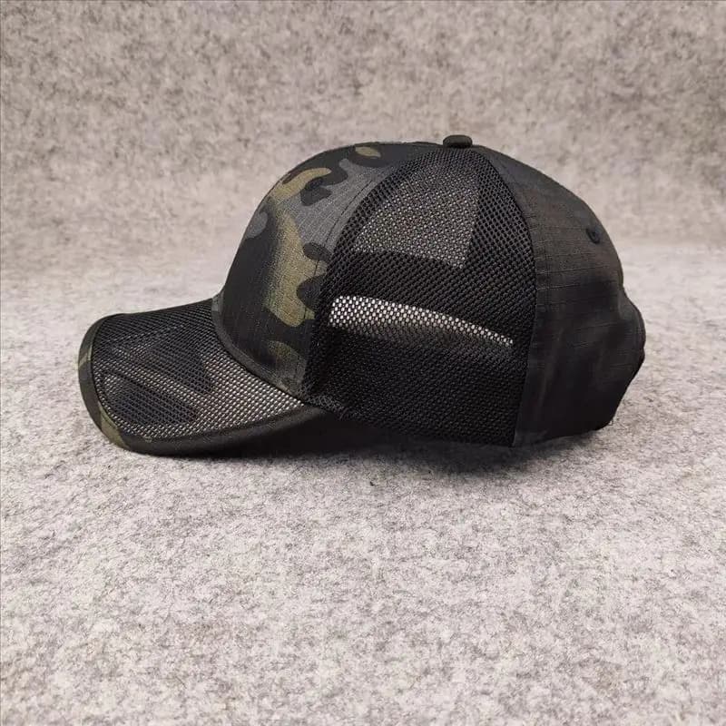 Casquette mesh grande taille pêche été - Baseball cap réglable homme camouflage jungle 62cm